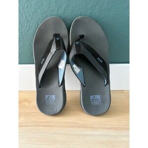 Reef Men's Gray and Black Flip Flops